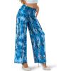 image:imageArolina Womens Stretchy Wide Leg Palazzo Lounge Pants Casual Comfy High Waist Palazzo PantsWave Tie Dye