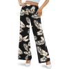 image:imageArolina Womens Stretchy Wide Leg Palazzo Lounge Pants Casual Comfy High Waist Palazzo PantsZbeige Brown Leaves