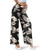 image:imageArolina Womens Stretchy Wide Leg Palazzo Lounge Pants Casual Comfy High Waist Palazzo PantsZbeige Brown Leaves