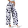 image:imageArolina Womens Stretchy Wide Leg Palazzo Lounge Pants Casual Comfy High Waist Palazzo PantsZbeige Leaves Blue