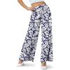 image:imageArolina Womens Stretchy Wide Leg Palazzo Lounge Pants Casual Comfy High Waist Palazzo PantsZbeige Leaves Blue