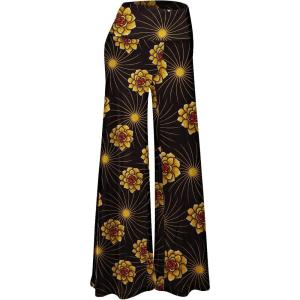 image:imageArolina Womens Stretchy Wide Leg Palazzo Lounge Pants Casual Comfy High Waist Palazzo PantsGold Flower