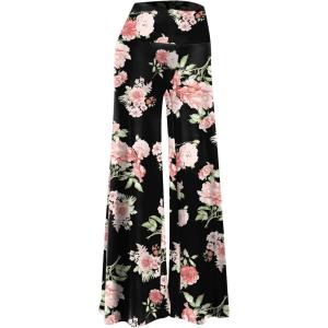 image:imageArolina Womens Stretchy Wide Leg Palazzo Lounge Pants Casual Comfy High Waist Palazzo PantsLight Pink Flower