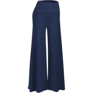 image:imageArolina Womens Stretchy Wide Leg Palazzo Lounge Pants Casual Comfy High Waist Palazzo PantsNavy Blue