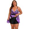 image:imageArolina Plus Size Bathing Suit for Women Swim Dress Tummy Control Swimsuits Two Piece Flowy Tankini with ShortsFlower14