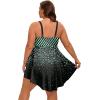 image:imageArolina Plus Size Bathing Suit for Women Swim Dress Tummy Control Swimsuits Two Piece Flowy Tankini with ShortsFlower15