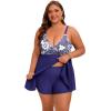 image:imageArolina Plus Size Bathing Suit for Women Swim Dress Tummy Control Swimsuits Two Piece Flowy Tankini with ShortsFlower16