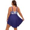 image:imageArolina Plus Size Bathing Suit for Women Swim Dress Tummy Control Swimsuits Two Piece Flowy Tankini with ShortsFlower16