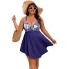 image:imageArolina Plus Size Bathing Suit for Women Swim Dress Tummy Control Swimsuits Two Piece Flowy Tankini with ShortsFlower16