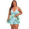 image:imageArolina Plus Size Bathing Suit for Women Swim Dress Tummy Control Swimsuits Two Piece Flowy Tankini with ShortsFlower18