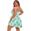 image:imageArolina Plus Size Bathing Suit for Women Swim Dress Tummy Control Swimsuits Two Piece Flowy Tankini with ShortsFlower18