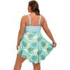 image:imageArolina Plus Size Bathing Suit for Women Swim Dress Tummy Control Swimsuits Two Piece Flowy Tankini with ShortsFlower18