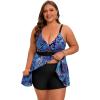image:imageArolina Plus Size Bathing Suit for Women Swim Dress Tummy Control Swimsuits Two Piece Flowy Tankini with ShortsFlower20
