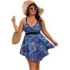 image:imageArolina Plus Size Bathing Suit for Women Swim Dress Tummy Control Swimsuits Two Piece Flowy Tankini with ShortsFlower20