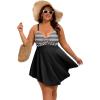 image:imageArolina Plus Size Bathing Suit for Women Swim Dress Tummy Control Swimsuits Two Piece Flowy Tankini with ShortsFlower21