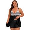 image:imageArolina Plus Size Bathing Suit for Women Swim Dress Tummy Control Swimsuits Two Piece Flowy Tankini with ShortsFlower21