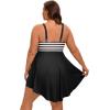 image:imageArolina Plus Size Bathing Suit for Women Swim Dress Tummy Control Swimsuits Two Piece Flowy Tankini with ShortsFlower21