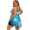 image:imageArolina Plus Size Bathing Suit for Women Swim Dress Tummy Control Swimsuits Two Piece Flowy Tankini with ShortsFlower22