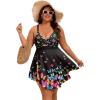 image:imageArolina Plus Size Bathing Suit for Women Swim Dress Tummy Control Swimsuits Two Piece Flowy Tankini with ShortsFlower23