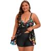 image:imageArolina Plus Size Bathing Suit for Women Swim Dress Tummy Control Swimsuits Two Piece Flowy Tankini with ShortsFlower23