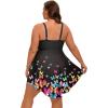 image:imageArolina Plus Size Bathing Suit for Women Swim Dress Tummy Control Swimsuits Two Piece Flowy Tankini with ShortsFlower23