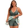 image:imageArolina Plus Size Bathing Suit for Women Swim Dress Tummy Control Swimsuits Two Piece Flowy Tankini with ShortsFlower24