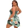 image:imageArolina Plus Size Bathing Suit for Women Swim Dress Tummy Control Swimsuits Two Piece Flowy Tankini with ShortsFlower24