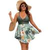 image:imageArolina Plus Size Bathing Suit for Women Swim Dress Tummy Control Swimsuits Two Piece Flowy Tankini with ShortsFlower24