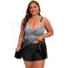 image:imageArolina Plus Size Bathing Suit for Women Swim Dress Tummy Control Swimsuits Two Piece Flowy Tankini with ShortsFlower31