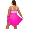 image:imageArolina Plus Size Bathing Suit for Women Swim Dress Tummy Control Swimsuits Two Piece Flowy Tankini with ShortsHot Pink