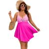 image:imageArolina Plus Size Bathing Suit for Women Swim Dress Tummy Control Swimsuits Two Piece Flowy Tankini with ShortsHot Pink