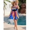 image:imageArolina Plus Size Swimdress for Women High Waisted Tummy Control Tankini Bathing Suits Two Piece Swimsuits with BoyshortsFlower15