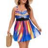 image:imageArolina Plus Size Swimdress for Women High Waisted Tummy Control Tankini Bathing Suits Two Piece Swimsuits with BoyshortsFlower15