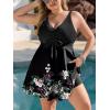 image:imageArolina Plus Size Swimdress for Women High Waisted Tummy Control Tankini Bathing Suits Two Piece Swimsuits with BoyshortsFlower19