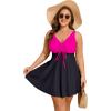 image:imageArolina Plus Size Swimdress for Women High Waisted Tummy Control Tankini Bathing Suits Two Piece Swimsuits with BoyshortsFlower25