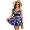 image:imageArolina Plus Size Swimdress for Women High Waisted Tummy Control Tankini Bathing Suits Two Piece Swimsuits with BoyshortsFlower27