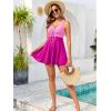 image:imageArolina Plus Size Swimdress for Women High Waisted Tummy Control Tankini Bathing Suits Two Piece Swimsuits with BoyshortsPink and Hot Pink