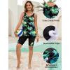 image:imageArolina Plus Size Swimsuit for Women Two Piece Modest Tankini Full Coverage Tummy Control Bathing Suits with ShortsBlack Green Floral