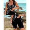 image:imageArolina Plus Size Swimsuit for Women Two Piece Modest Tankini Full Coverage Tummy Control Bathing Suits with ShortsBlack Stripes