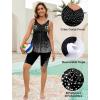 image:imageArolina Plus Size Swimsuit for Women Two Piece Modest Tankini Full Coverage Tummy Control Bathing Suits with ShortsBlack White Polka Dot