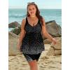 image:imageArolina Plus Size Swimsuit for Women Two Piece Modest Tankini Full Coverage Tummy Control Bathing Suits with ShortsBlack White Polka Dot