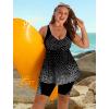image:imageArolina Plus Size Swimsuit for Women Two Piece Modest Tankini Full Coverage Tummy Control Bathing Suits with ShortsBlack White Polka Dot
