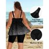 image:imageArolina Plus Size Swimsuit for Women Two Piece Modest Tankini Full Coverage Tummy Control Bathing Suits with ShortsBlack White Polka Dot