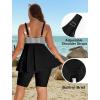 image:imageArolina Plus Size Swimsuit for Women Two Piece Modest Tankini Full Coverage Tummy Control Bathing Suits with ShortsBlack White Stripes