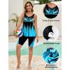 image:imageArolina Plus Size Swimsuit for Women Two Piece Modest Tankini Full Coverage Tummy Control Bathing Suits with ShortsBlue