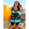 image:imageArolina Plus Size Swimsuit for Women Two Piece Modest Tankini Full Coverage Tummy Control Bathing Suits with ShortsBlue Butterfly
