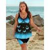 image:imageArolina Plus Size Swimsuit for Women Two Piece Modest Tankini Full Coverage Tummy Control Bathing Suits with ShortsBlue Butterfly