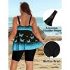 image:imageArolina Plus Size Swimsuit for Women Two Piece Modest Tankini Full Coverage Tummy Control Bathing Suits with ShortsBlue Butterfly