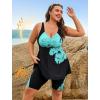 image:imageArolina Plus Size Swimsuit for Women Two Piece Modest Tankini Full Coverage Tummy Control Bathing Suits with ShortsBlue Floral