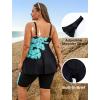 image:imageArolina Plus Size Swimsuit for Women Two Piece Modest Tankini Full Coverage Tummy Control Bathing Suits with ShortsBlue Floral